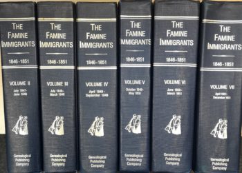 The Famine Immigrants, List Of The Irish Immigrants Arriving At The Port Of New York 1846-1851 Volumes 2-7 – (ed.) Ira A. Glazer & Michael Tepper